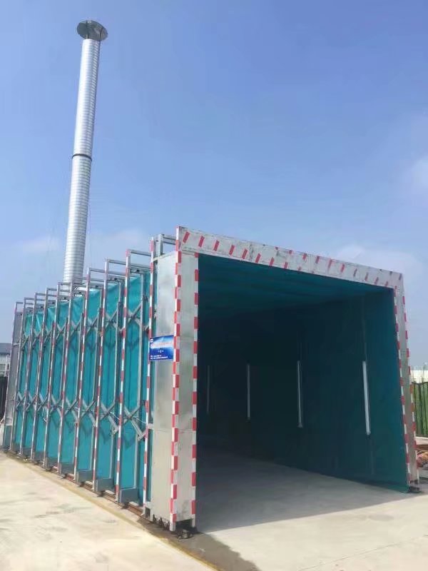 柳州xx廠 伸縮移動式噴漆房
